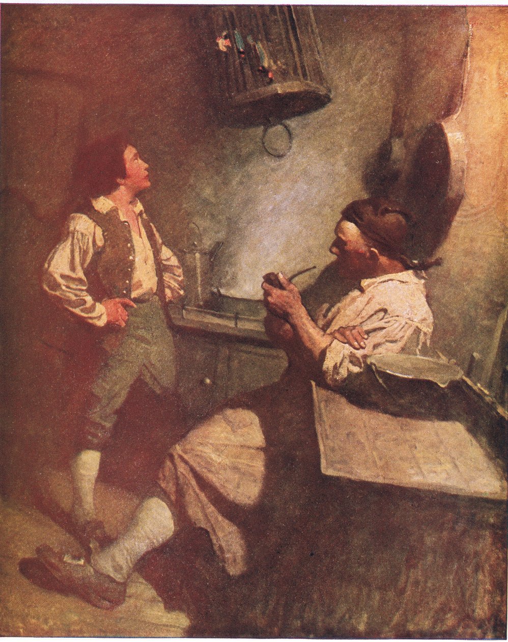 Long John Silver a Hawkins: Ke mně byl milý a vždy mě rád viděl v kuchyni od Newell Convers Wyeth