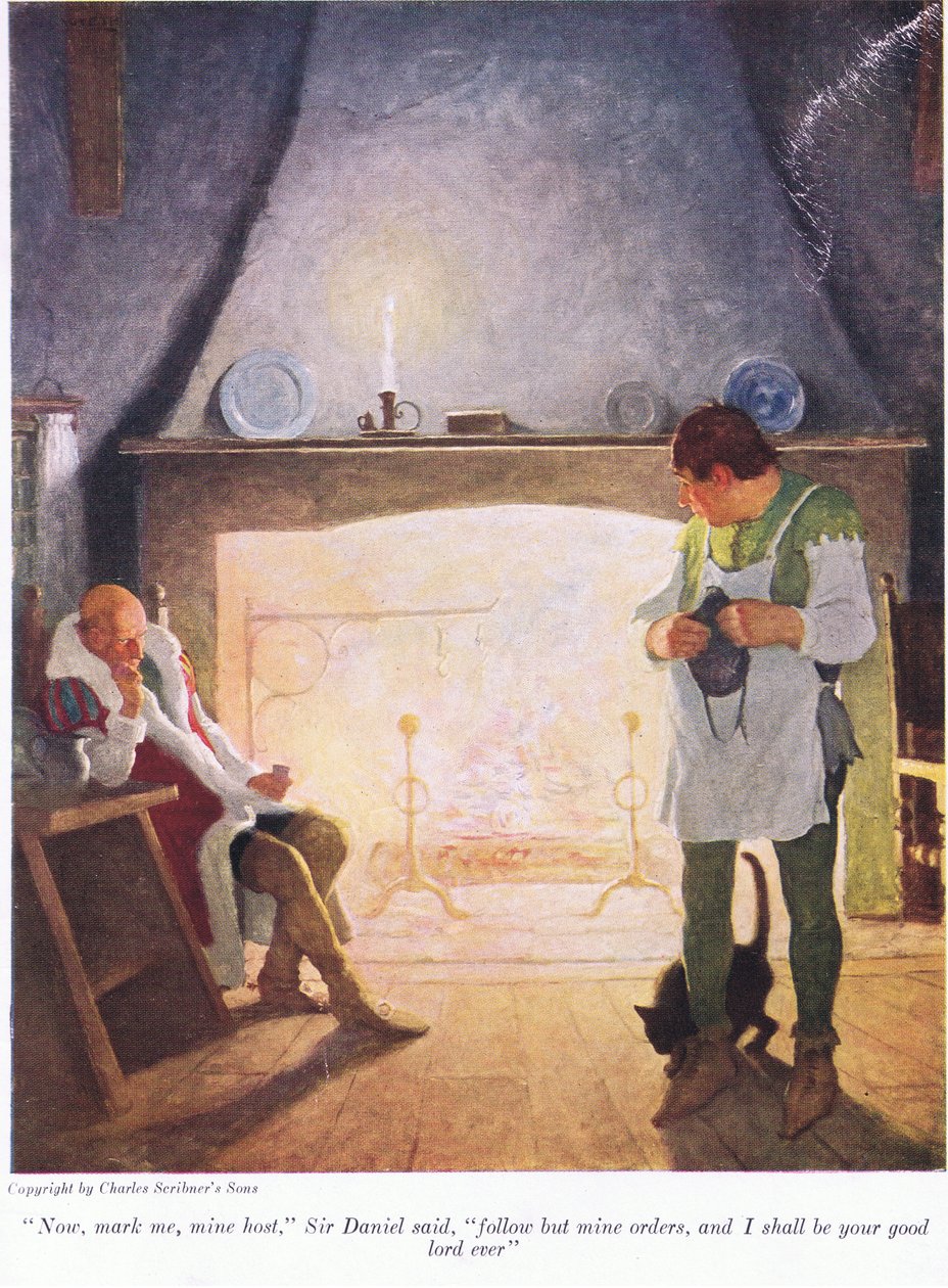 Nyní mě poznamenejte, můj hostitel, Sir Donald řekl, držte se mých rozkazů a budu vaším dobrým Pánem navždy, 1916 od Newell Convers Wyeth