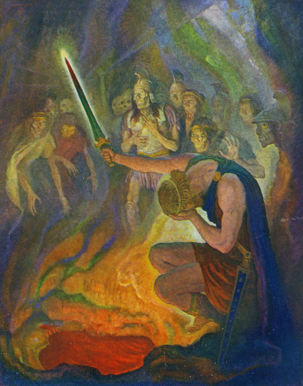 Odysseus v zemi mrtvých od Newell Convers Wyeth
