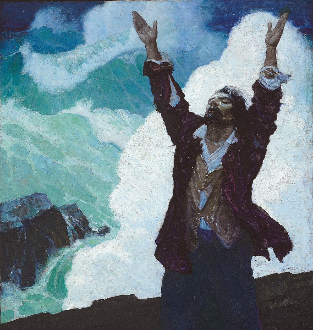 Robinson Crusoe: Obálka od Newell Convers Wyeth