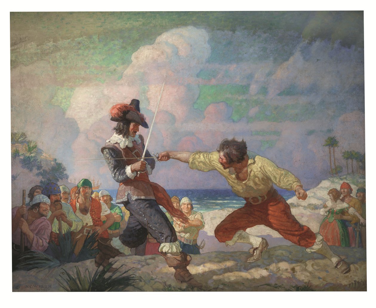 Duel na pláži od Newell Convers Wyeth
