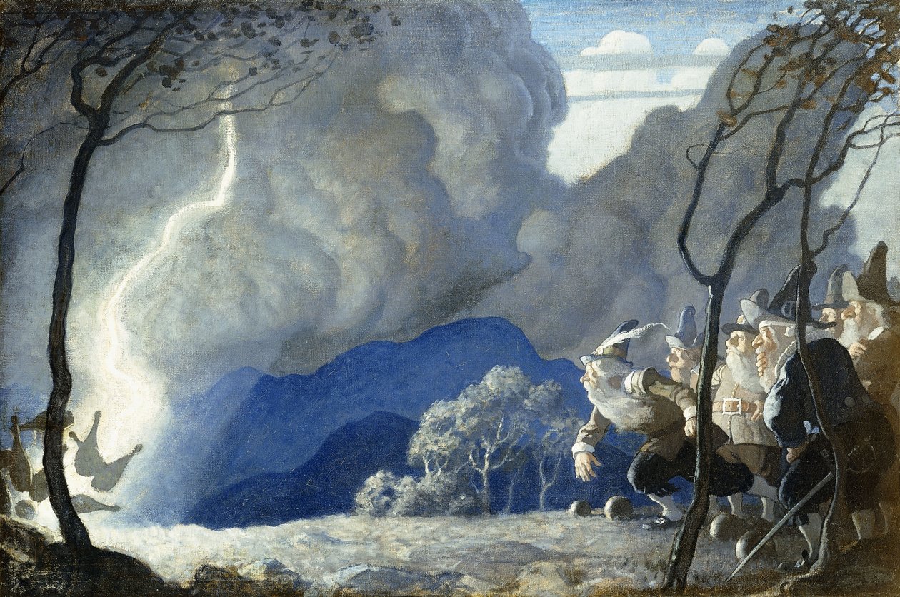 Gnomes Bowling od Newell Convers Wyeth