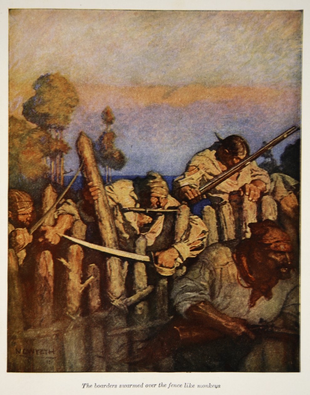 Hraničáři se hemžili přes plot jako opice, ilustrace z 