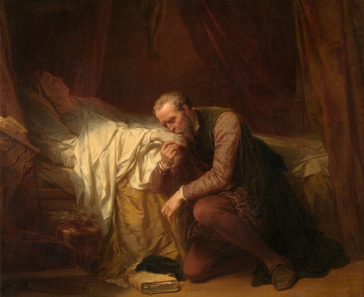 Umělec Michelangelo u smrtelného lože Vittorie Colonny od Nicaise de Keyser