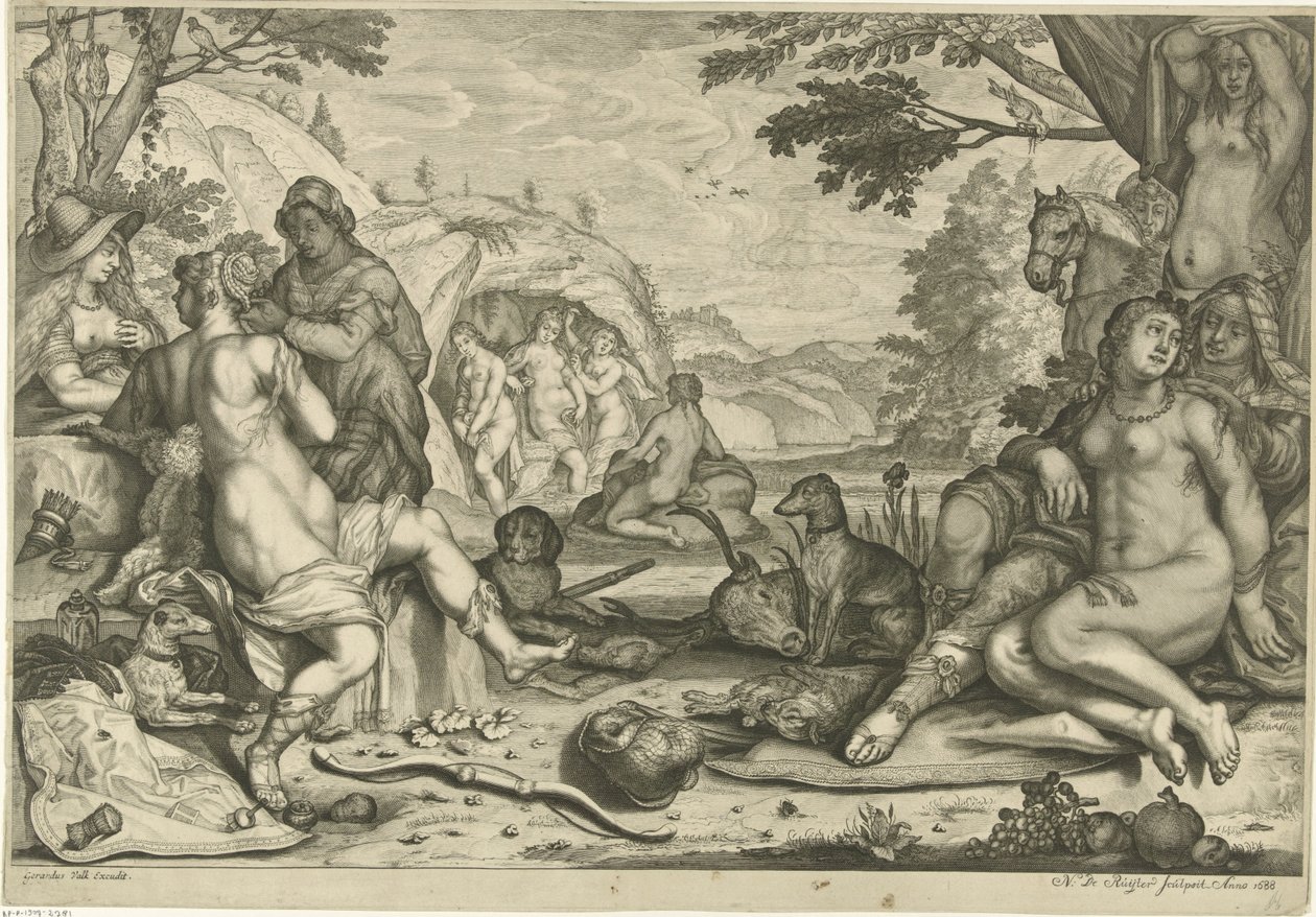 Diana v Callisto od Nicaise de Ruyter