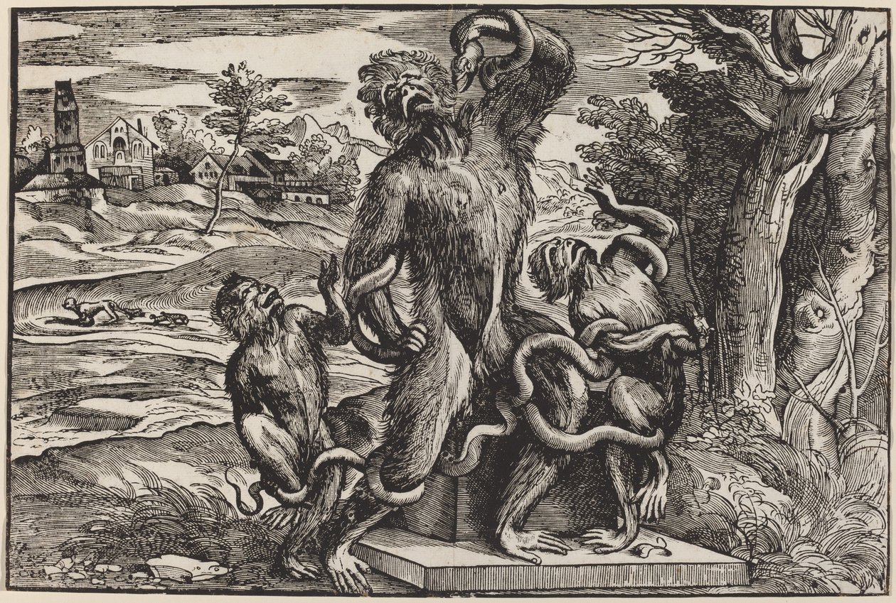 Karikatura skupiny Laocoon od Niccolò Boldrini after Titian