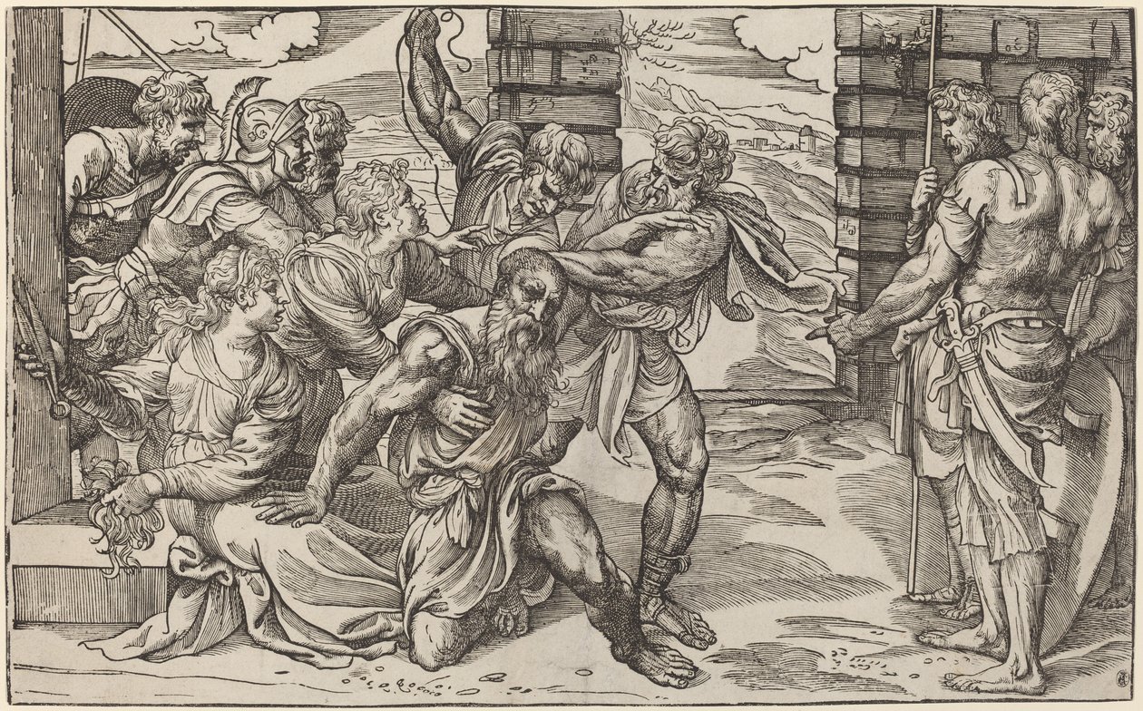 Samson a Dalila od Niccolò Boldrini after Titian