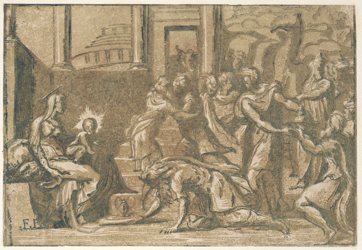 Klanění tří králů, 1540-50., 1540-50. od Giuseppe Niccolò Vicentino