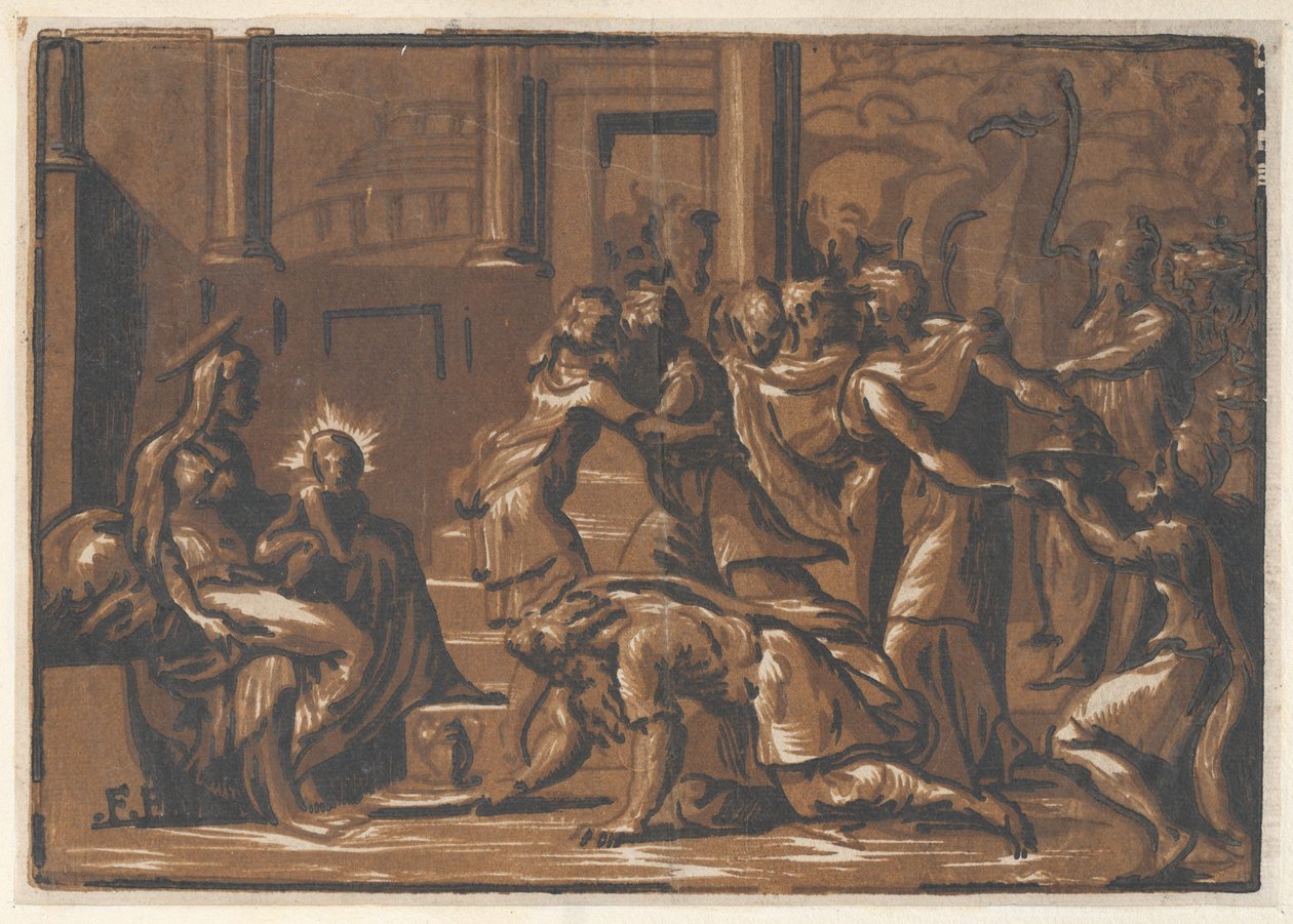 Klanění tří králů, 1540-50., 1540-50. od Niccolò Vicentino.