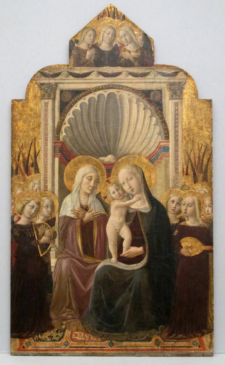Svatá Anna a panna a dítě trůnící s anděly, ca. 1458-61. od Niccolò da Foligno