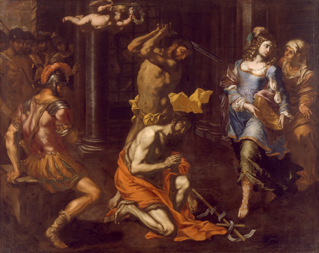Stětí hlavy svatého Jana Křtitele od Niccolo de Simone (aktivní 1636-1655), olej na plátně od Niccolò de Simone