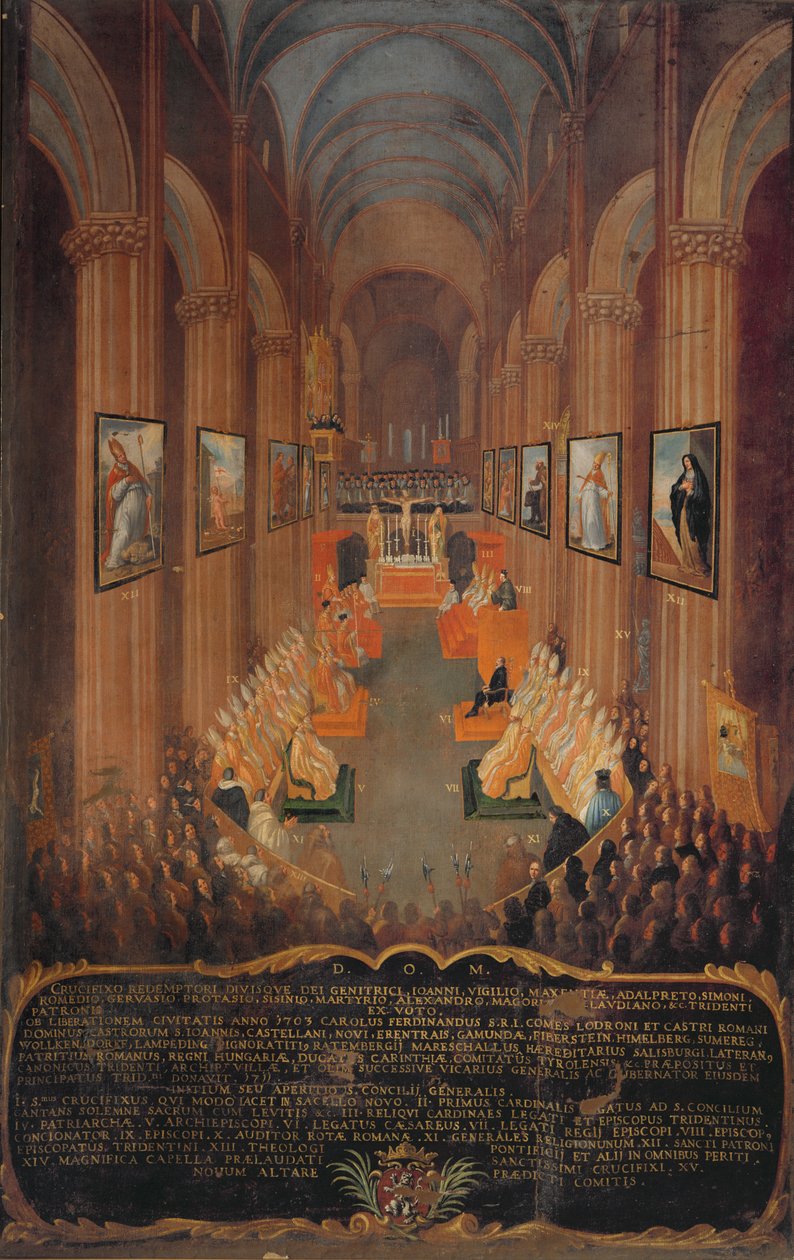 Zahajovací zasedání Tridentského koncilu v roce 1545, 1545 od Niccolo Dorigati