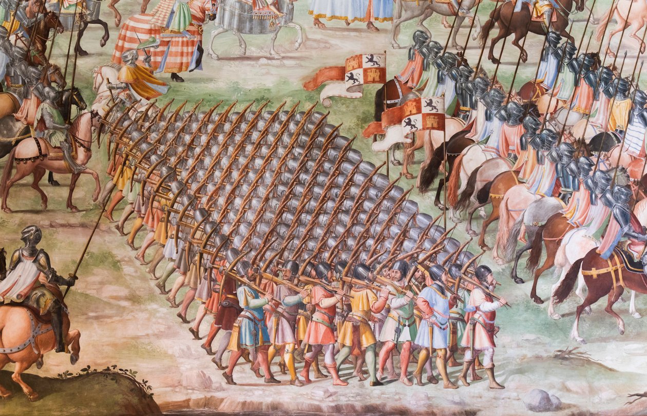 Detail fresky v sále bitev bitvy z roku 1431 u La Higueruela od Niccolo Granello