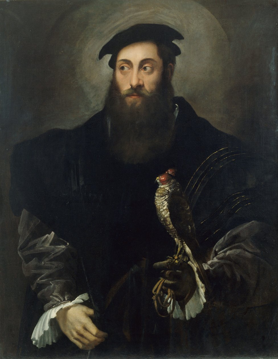 Portrét gentlemana se sokolem od Niccolo dellAbbate