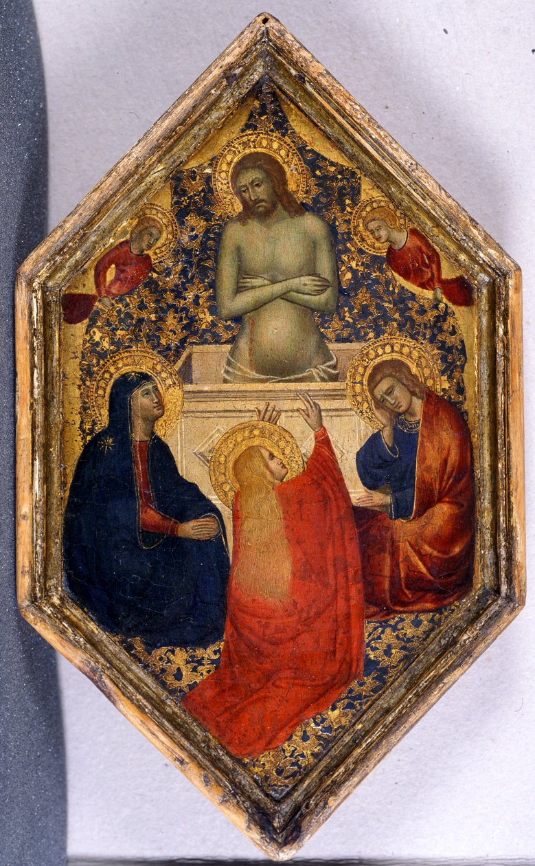 Kristus jako muž bolesti s Marií, Janem a Marií Magdalenou (tempera na dřevě) od Niccolò Pietro di Gerini