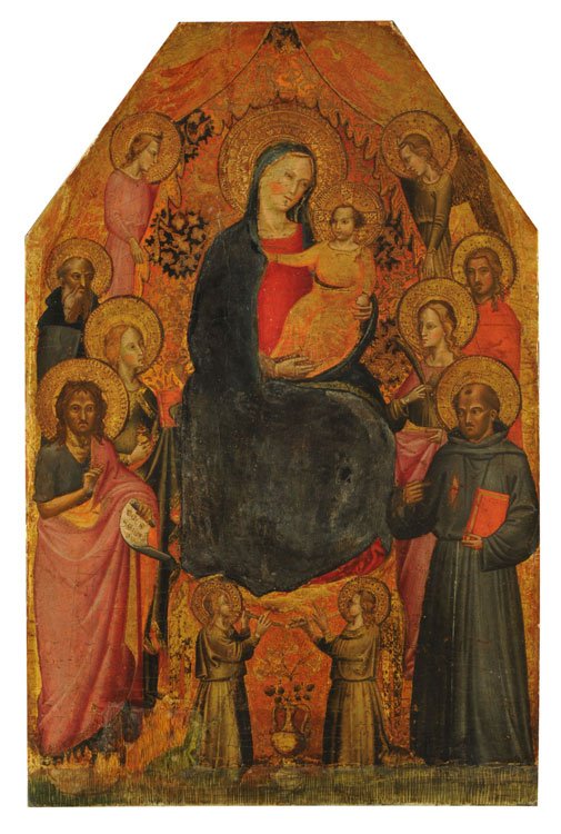 Madona s dítětem obklopená světci a anděly od Niccolo di Tommaso