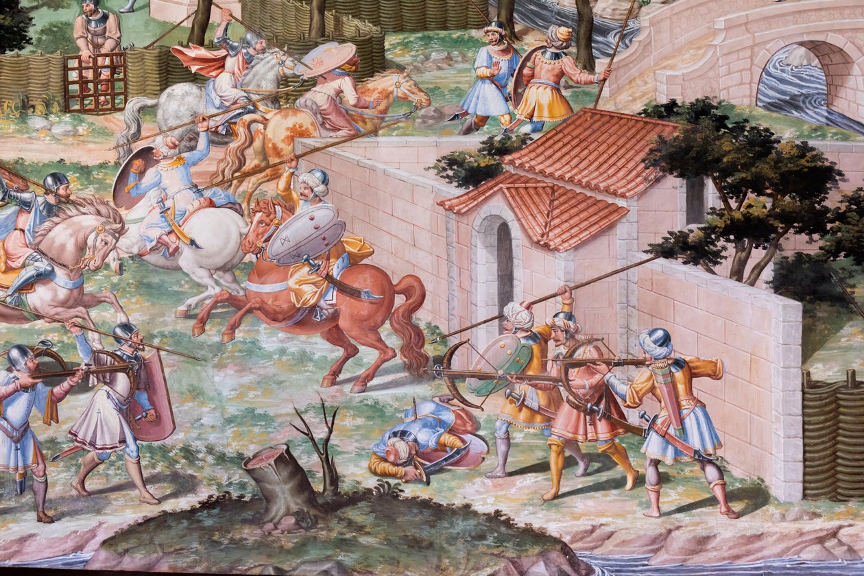 Detail fresky v sále bitev bitvy u La Higueruela z roku 1431 (freska) od Niccolo (and workshop) Granello