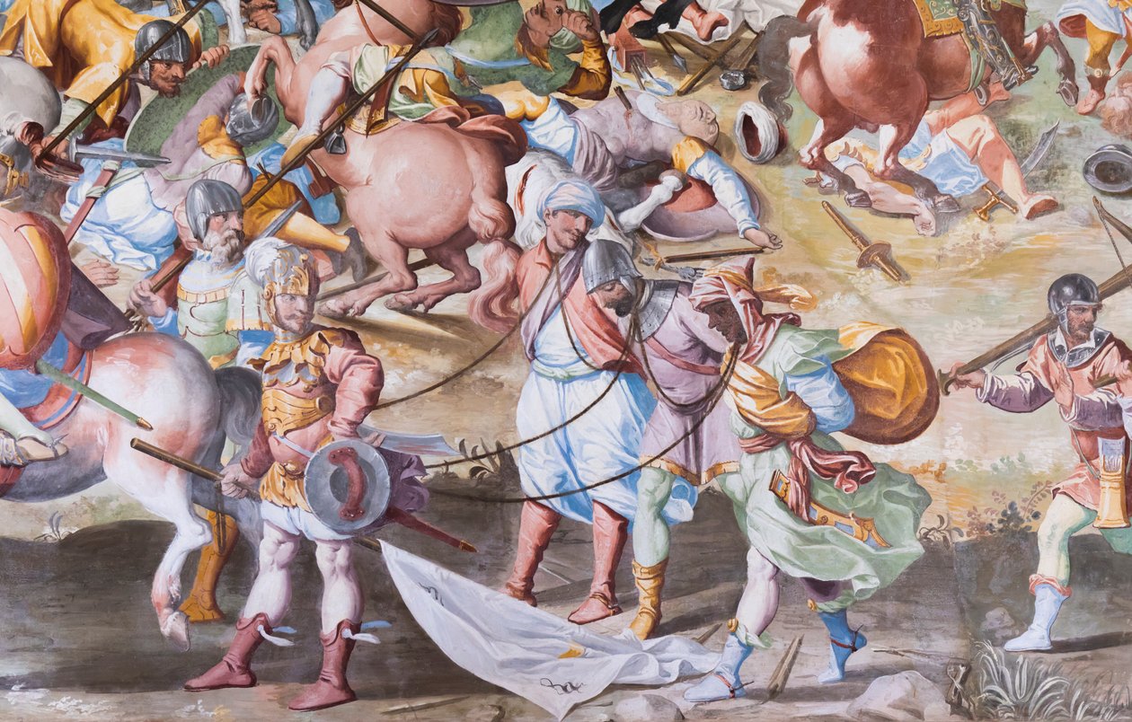 Detail fresky v sále bitev bitvy z roku 1431 u La Higueruela od Niccolo Granello