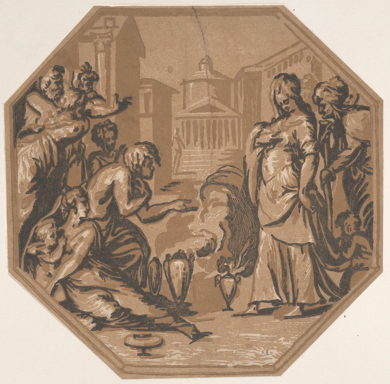 Lidé vzdávající hold kráse Psyche, ca. 1540-50., ca. 1540-50. od Niccolo Vicentino