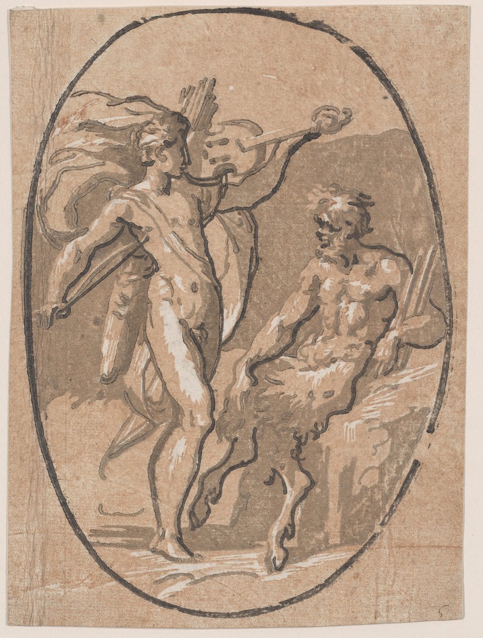 Soutěž mezi Apollem a Marsyas, ca. 1540-1 od Niccolo Vicentino