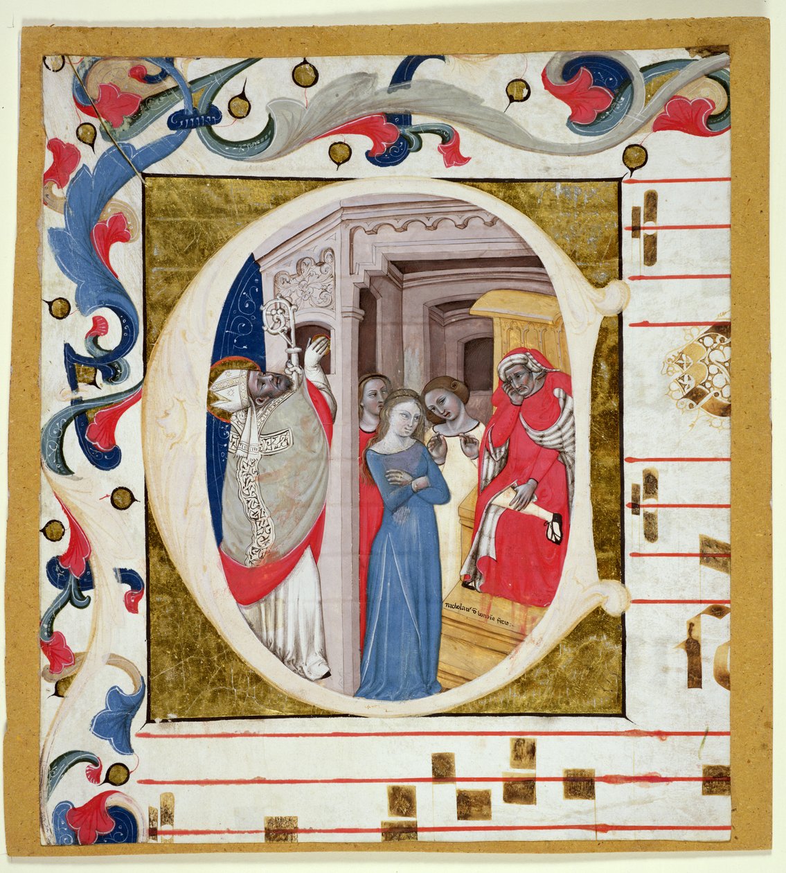 Paní 278A: Historický počáteční střih z antifonéru (vellum) od Niccolo di Giacomo