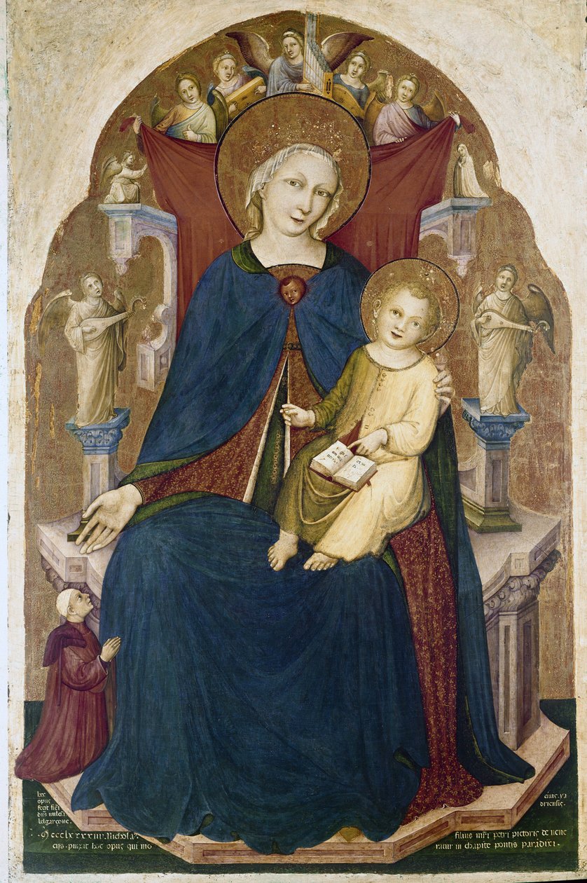 Madonna na trůnu s dítětem a dvěma oddanými. Obraz Niccolo di Pietro Gerini od RC