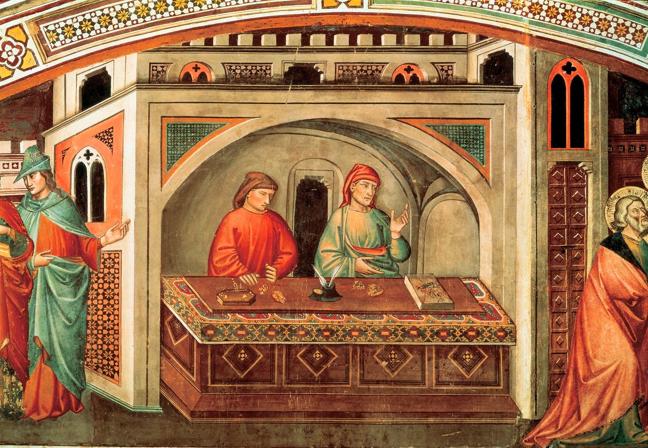 Příběh svatého Matouše, detail fresky od Niccolo di Pietro Gerini, kolem roku 1400 od Niccolo di Pietro Gerini
