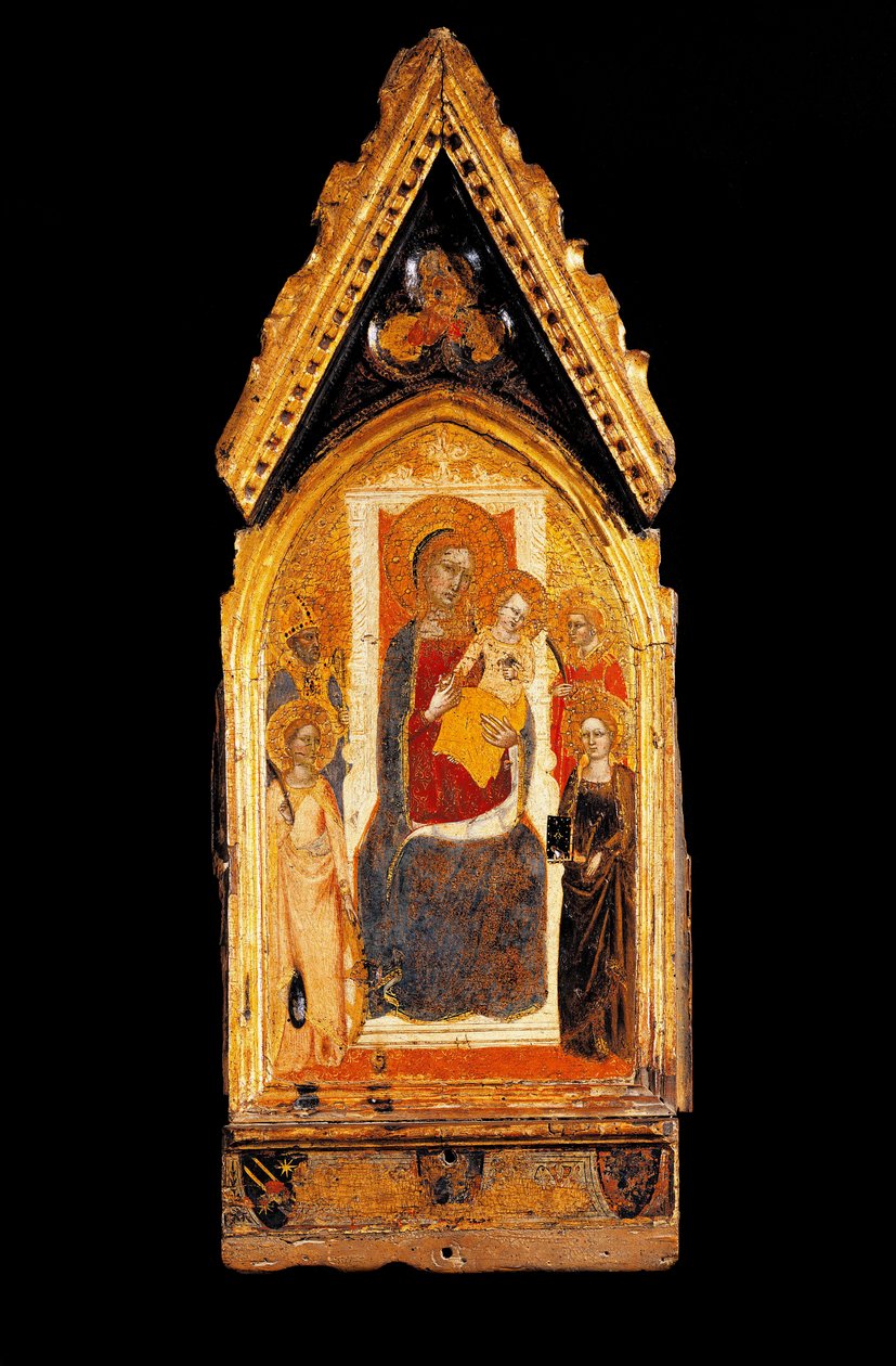 Panna s dítětem a svatými Dřevomalba od Niccolo di Tommaso (známý mezi 1343 a 1367) Assisi ze 14. století, Museo del Tesoro della Basilica di San Francesco od Niccolo di Tommaso