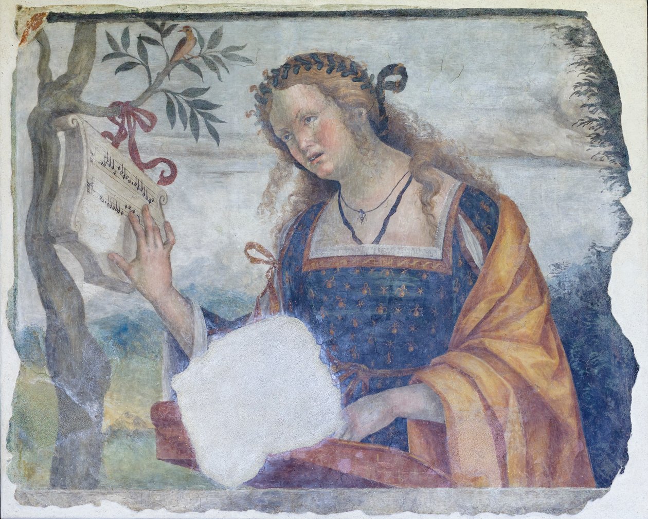 Alegorie hudby, asi 1520-24 (samostatná freska) od Niccolo the Younger Giolfino