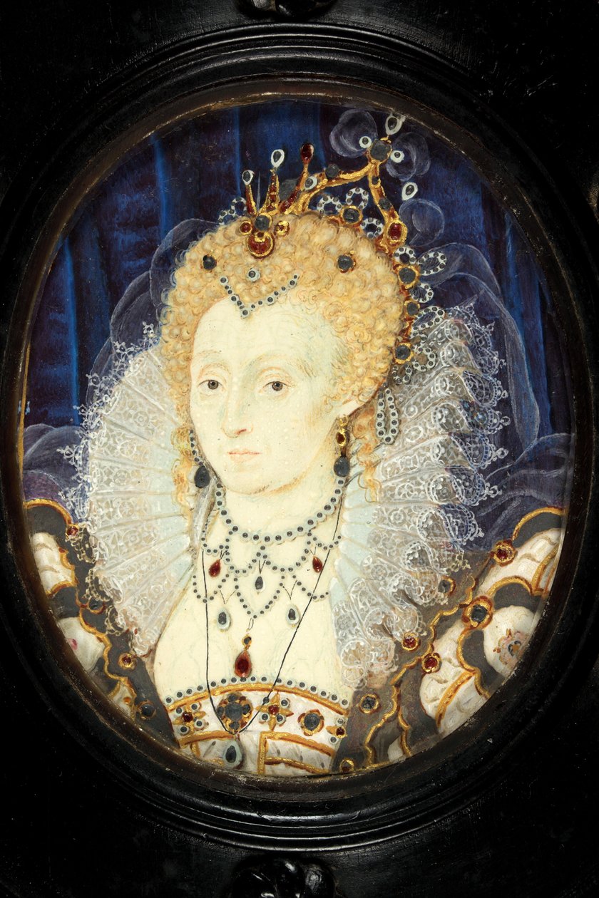 Queen Elizabeth I, c.1590 (wc na pergamenu) od Nicholas Hilliard