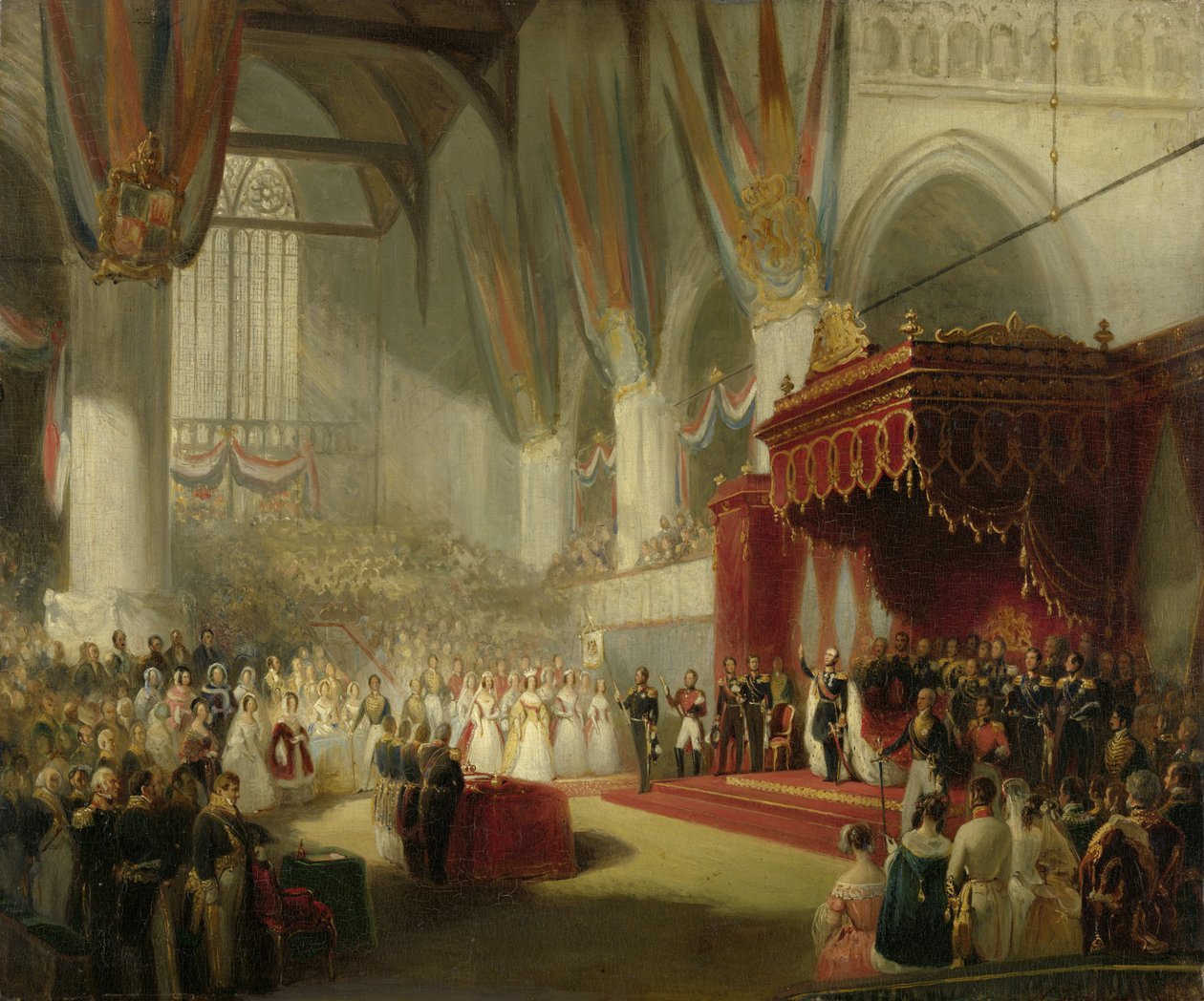 Inaugurace krále Viléma II v Nieuwe Kerk v Amsterdamu dne 28. listopadu 1840 od Nicholas Pieneman