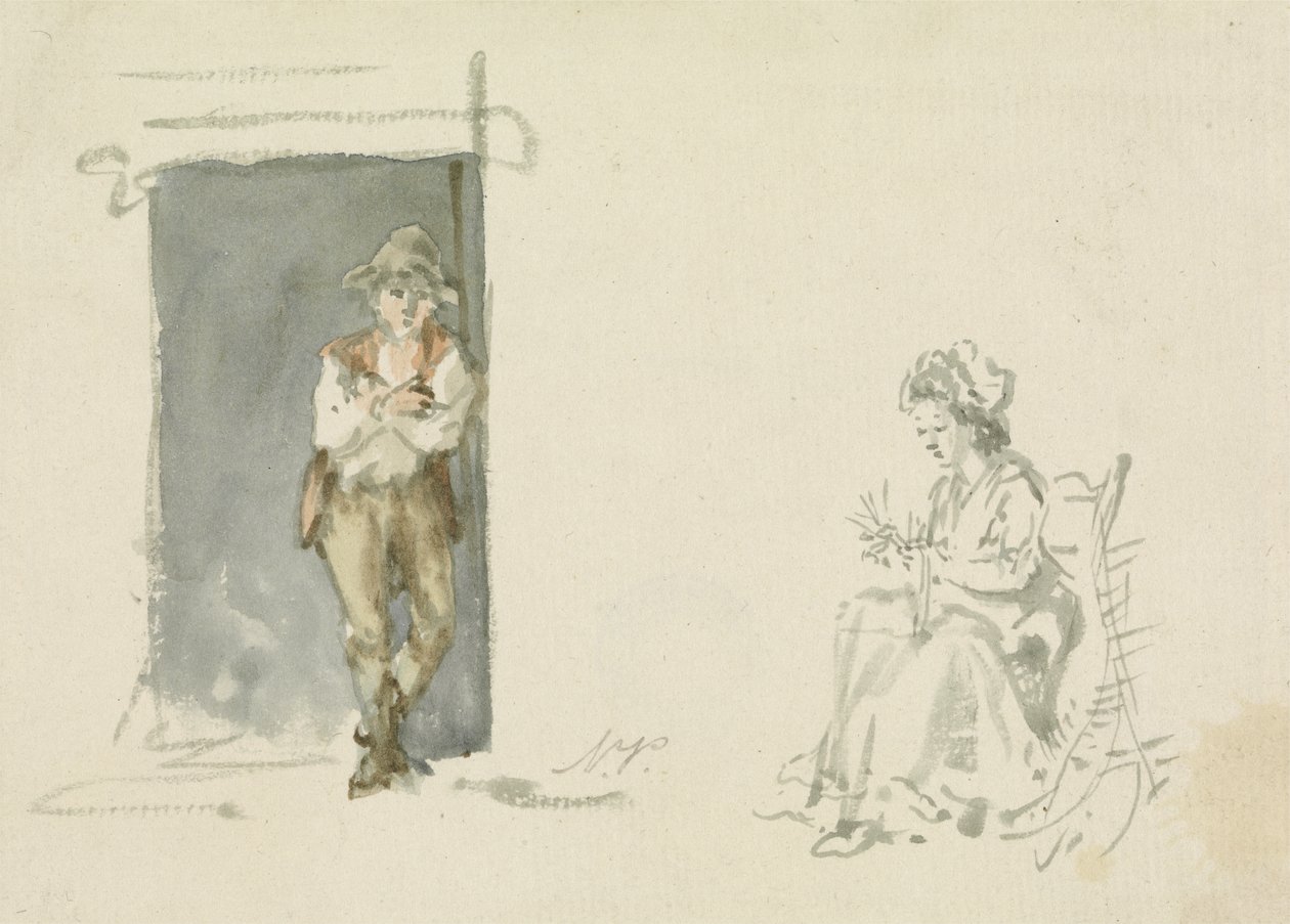 Studie postav, chlapec stojící (wc na papíře) od Nicholas Pocock