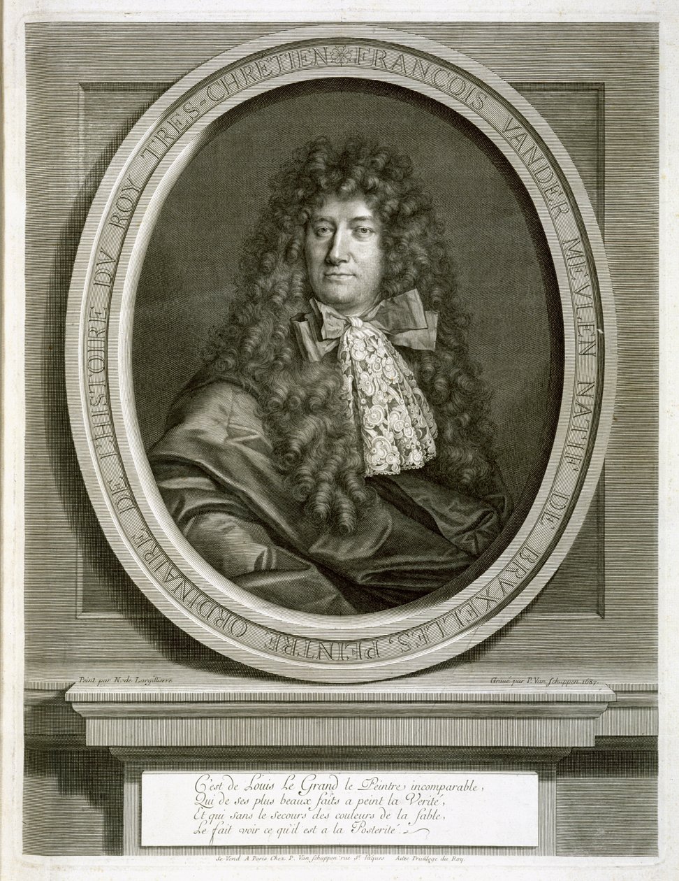 Adam Frans van der Meulen, vyryl Pierre Louis van Schuppen (1627-1702) 1687 od Nicolas de Largillière