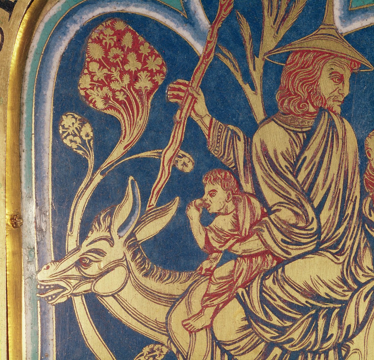 Verdunerský oltář, detail jednoho okraje panelu, 1181 champleve smalt od Nicholas of Verdun
