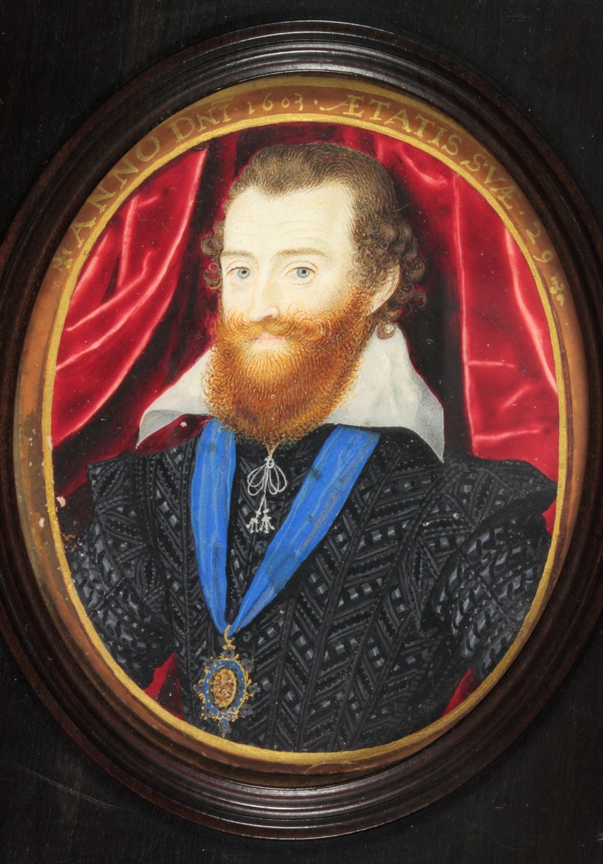 Ludovick Stuart, druhý vévoda z Lennoxu a Richmondu (smalt) od Nicholas (after) Hilliard