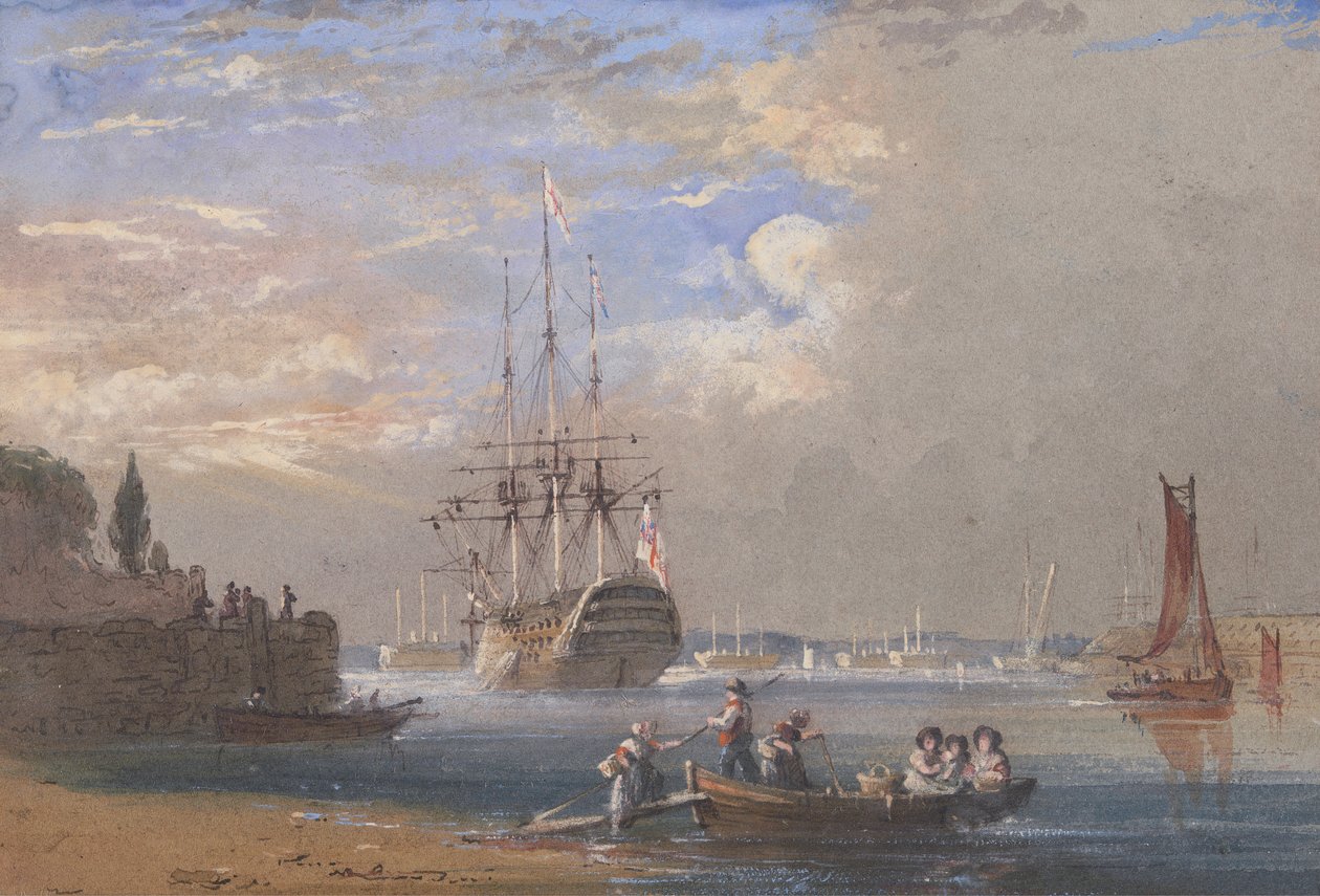 H.M.S. Svatý Vincent v Plymouthu od Nicholas Condy