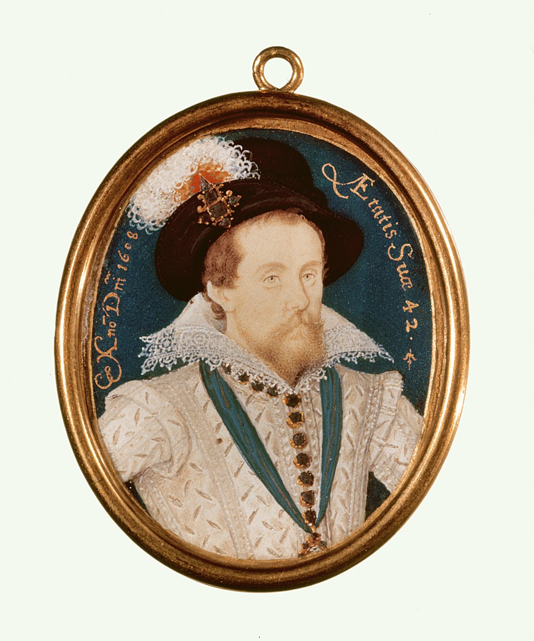 King James I (akvarel na pergamenu) od Nicholas Hilliard