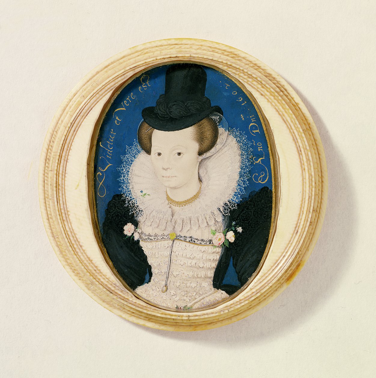 Miniatura neznámé ženy, 1602 (wc na pergamenu) od Nicholas Hilliard