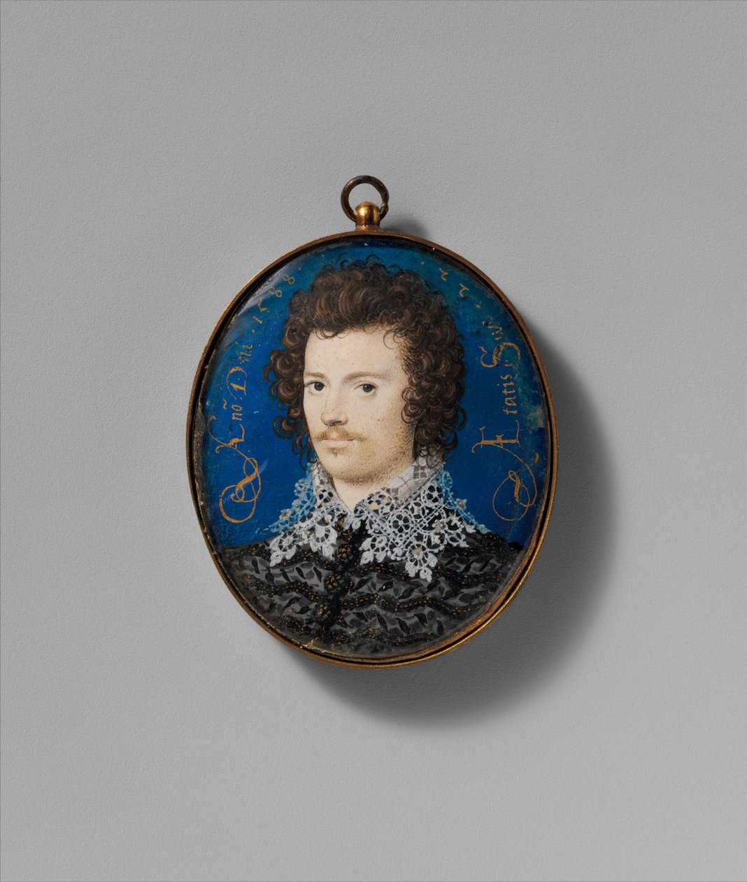Portrét mladého muže, 1588 (pergamen na kartě) od Nicholas Hilliard