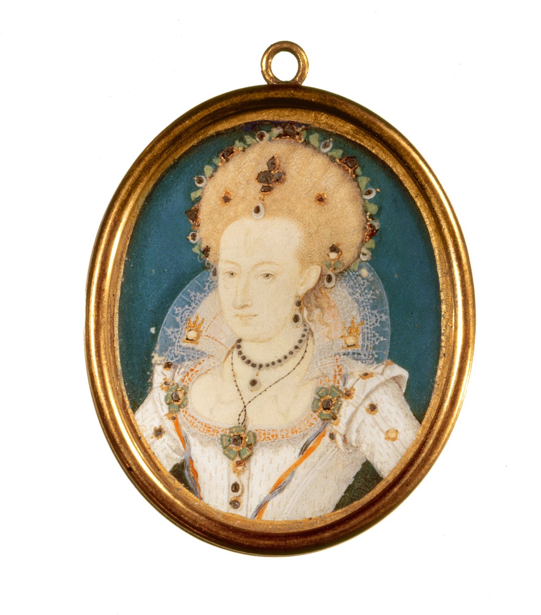 Královna Anna Dánská (akvarel na pergamenu) od Nicholas Hilliard