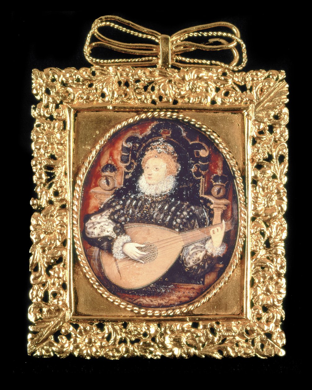 Královna Alžběta I. hrající na loutnu (viz také 3912) od Nicholas Hilliard