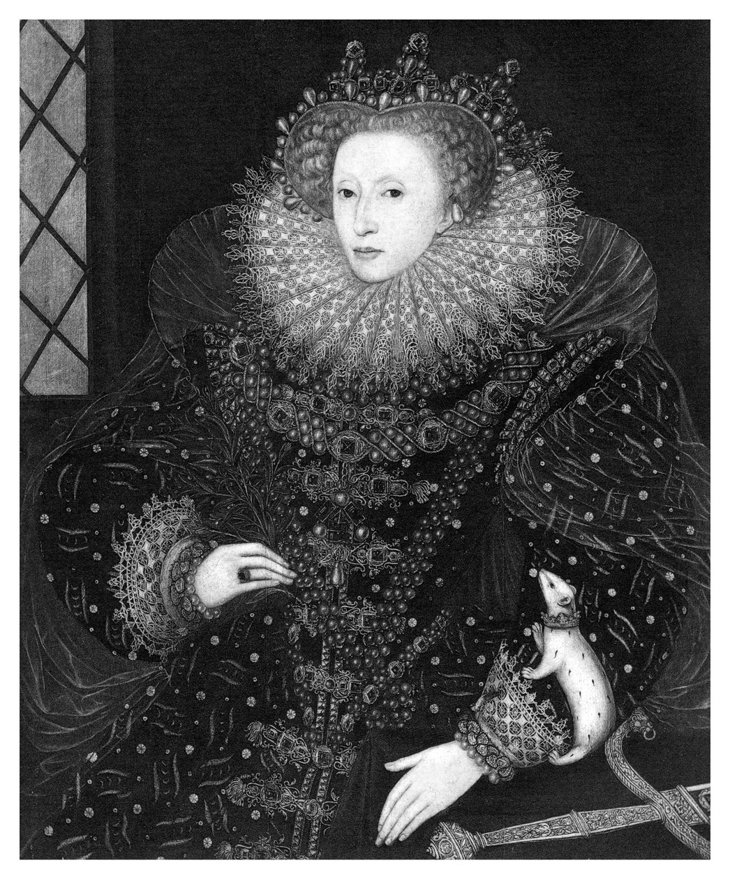 Královna Alžběta, Portrét hranostaje, 1585, 1896. od Nicholas Hilliard
