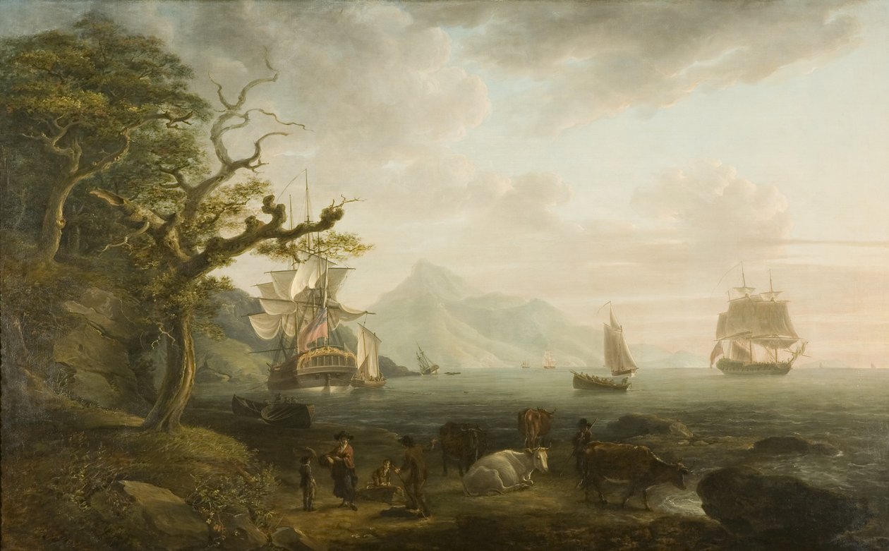 Pohled na Nevis ze Svatého Kryštofa, 1790 od Nicholas Pocock