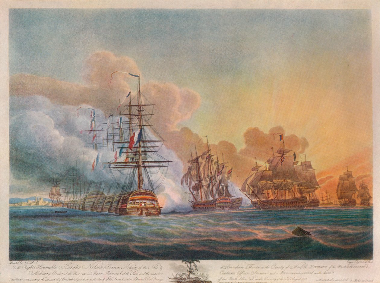 Bitva na Nilu, c1799 od Nicholas Pocock