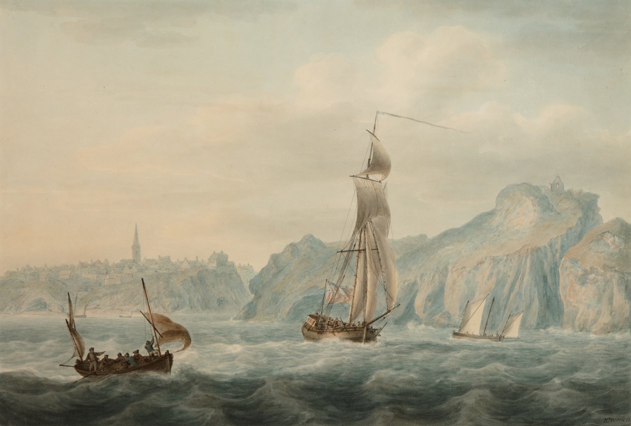 Port of Tenby (akvarel na papíře) od Nicholas Pocock