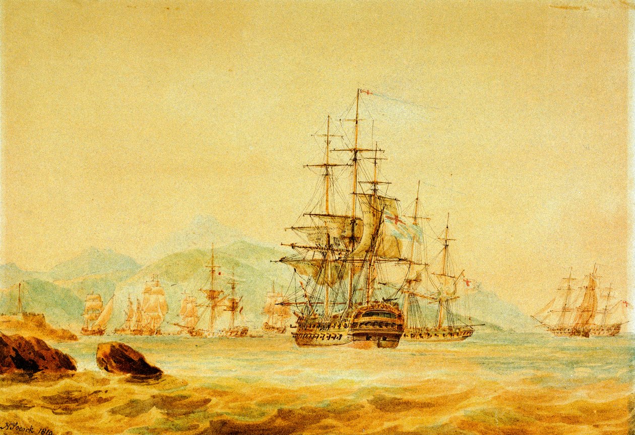 Agamemnon odřízne francouzské lodě z Port Maurice u Oneglie od Nicholas Pocock