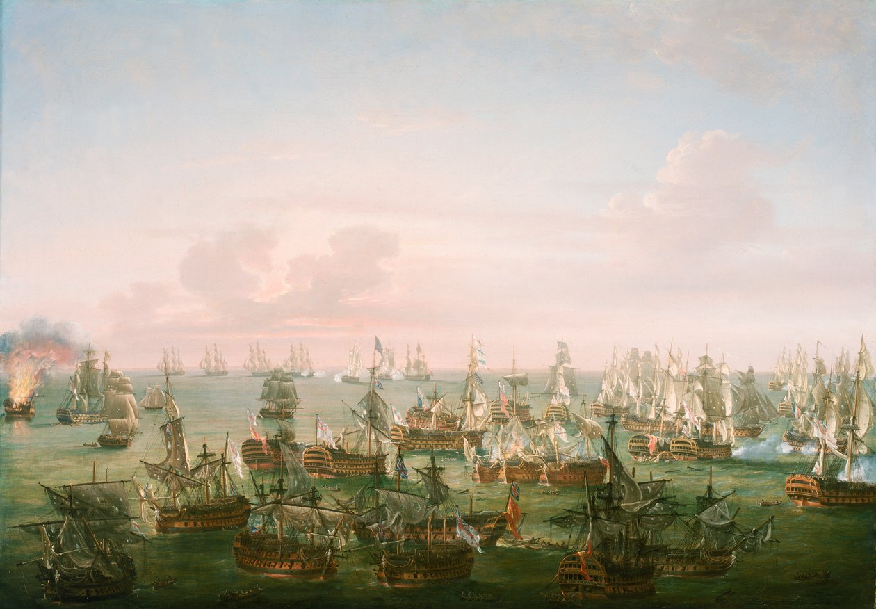 Bitva u Trafalgaru, 21. října 1805, konec akce, asi 1808 (olej na plátně) od Nicholas Pocock