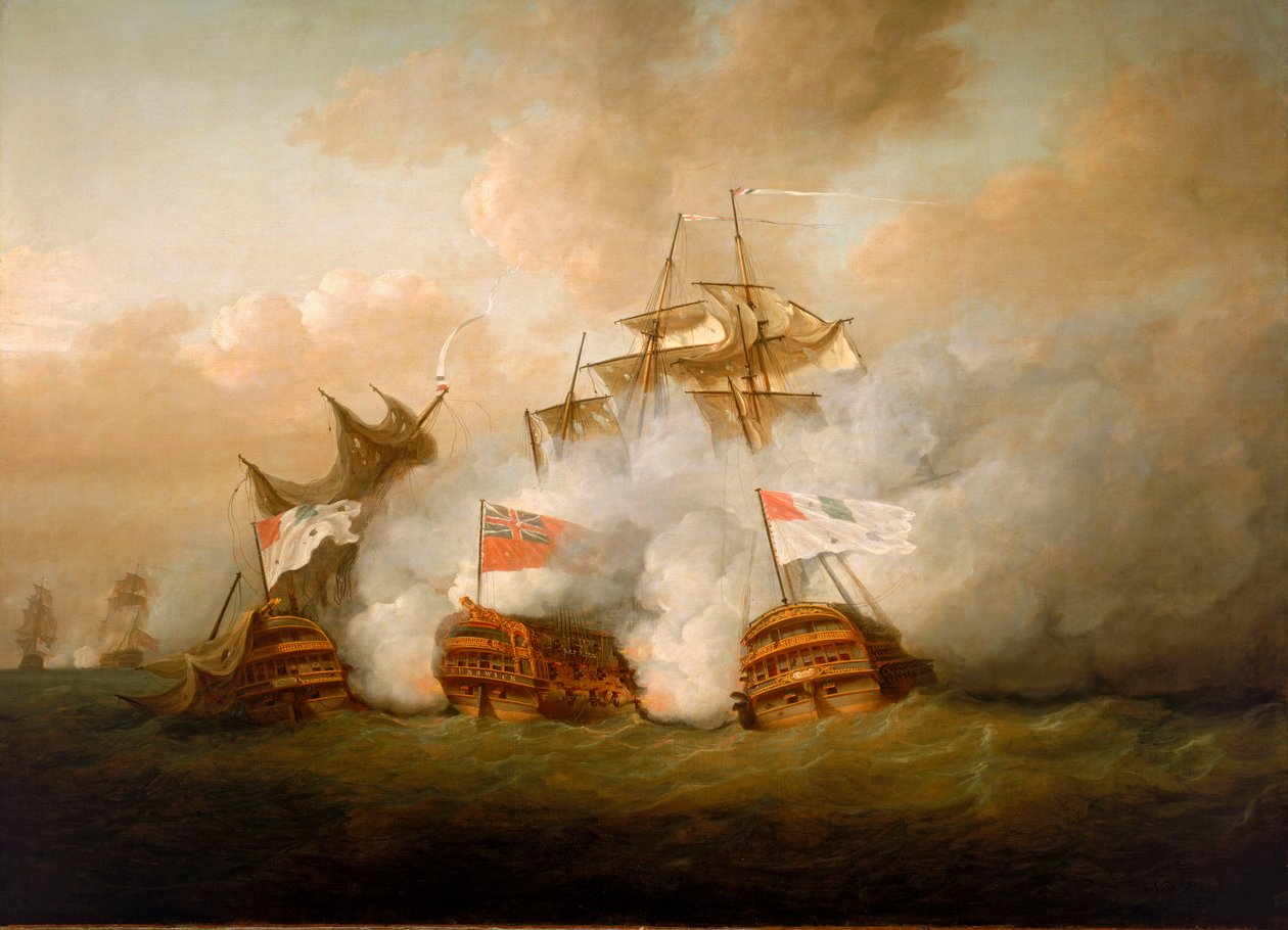 "Brunswick" a "Vengeur du Peuple" v bitvě 1. června 1794 od Nicholas Pocock