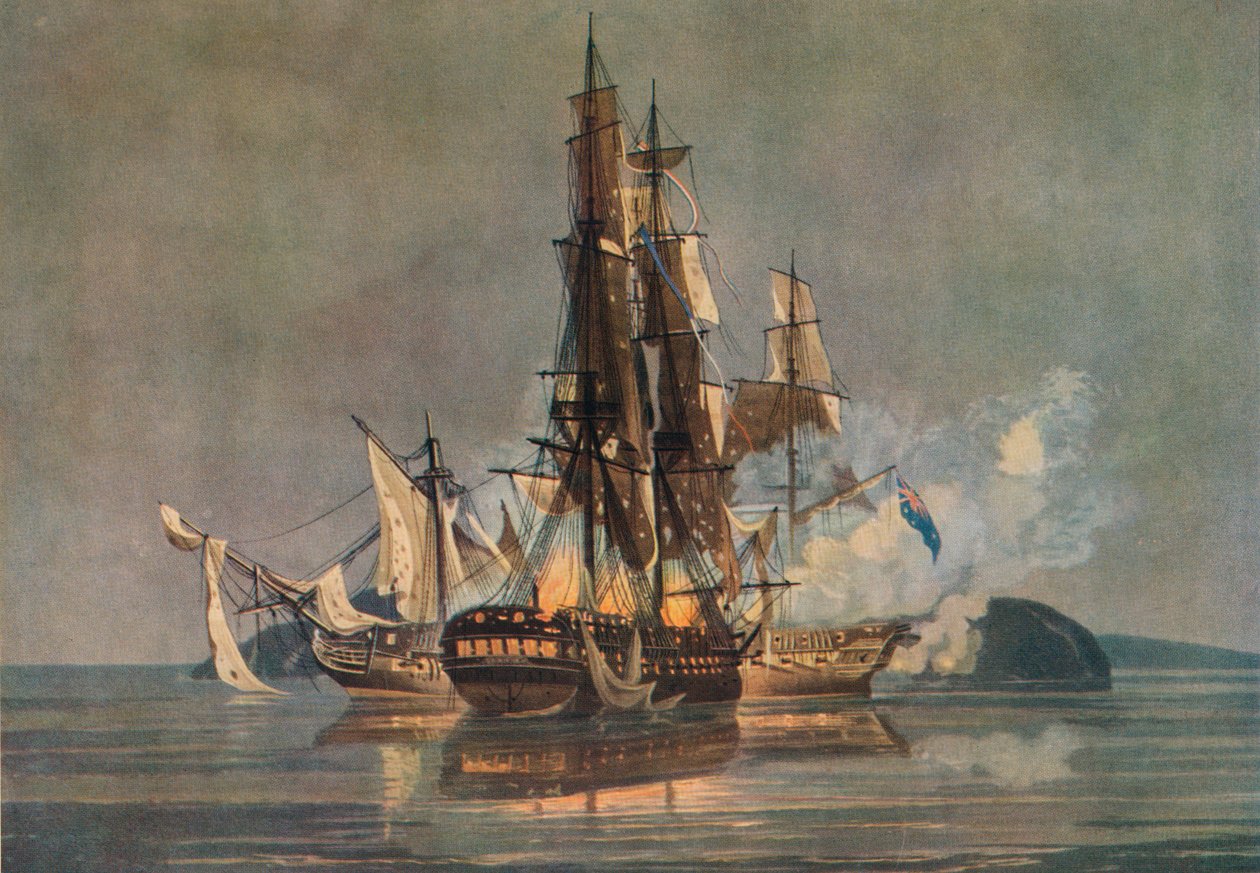 Poslední francouzsko-britská akce fregaty, c1815 od Nicholas Pocock