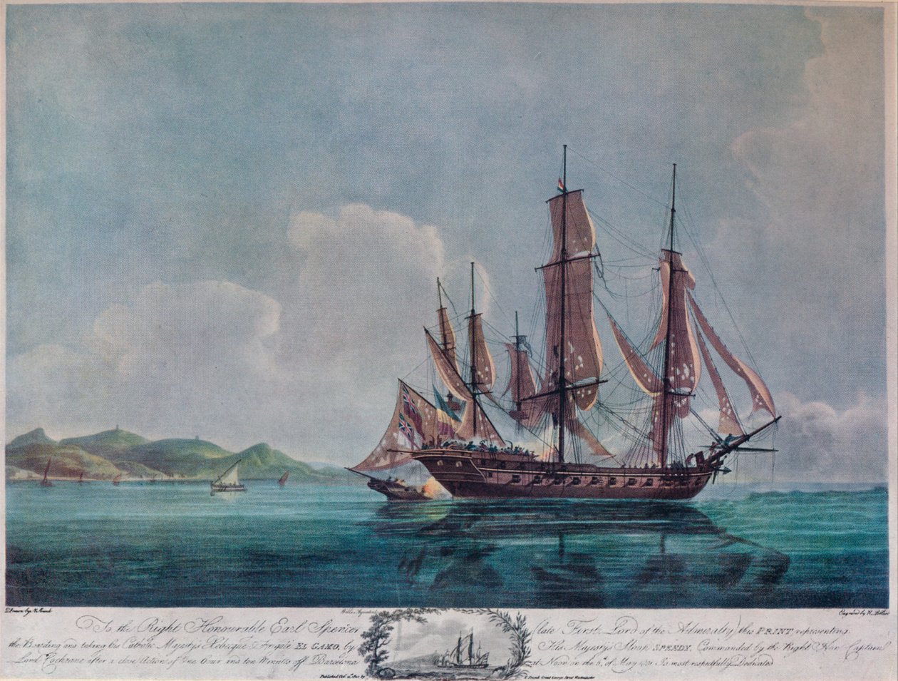 The Speedy a El Gamo, c1802 od Nicholas Pocock